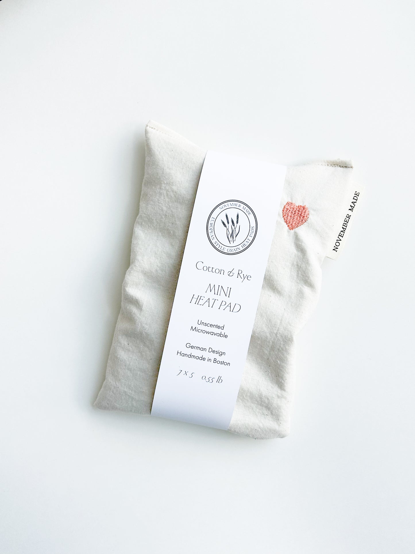 Mini Heat Pad - Embroidered Heart